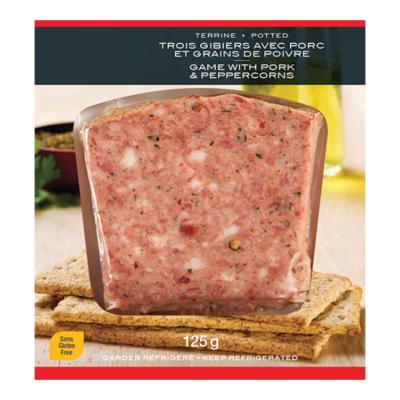 Terrine de Trois Gibiers avec Porc et grains de poivre