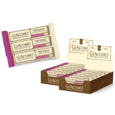 2 Présentoirs chocolat belge Giacomo / 24 Tablettes avec amandes - 24 tablettes avec amandes
