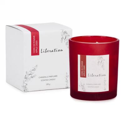Chandelle en verre rouge - Cidre de pomme
