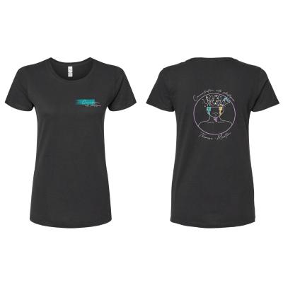 T-Shirt noir coupe femme - XLarge