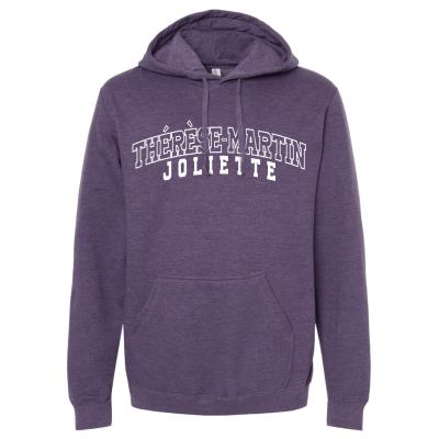 Molleton capuchon mauve cendré personnalisé - XXLarge