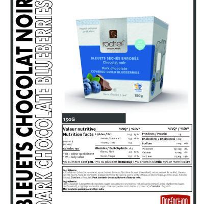 Bleuets séchés enrobés de chocolat noir
